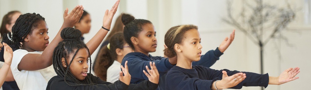 Girls enjoying a dance lesson